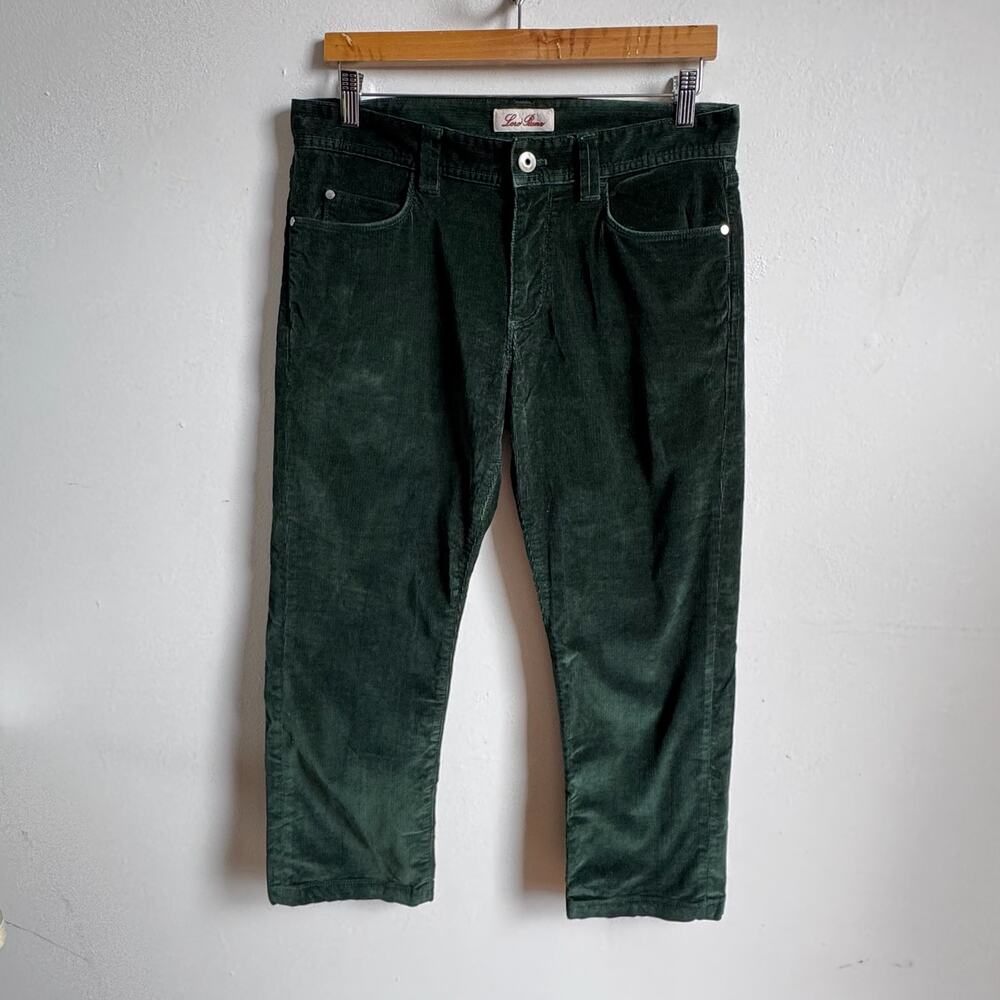LORO PIANA Forest Green Corduroy Cropped Pants